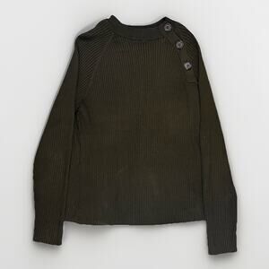 Lauren Ralph Lauren Womens Collar Button Sweater Cotton XL Green